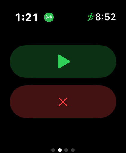 Paused workout controls with Resume and End Workout buttons